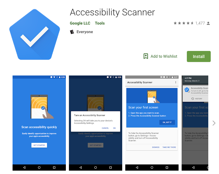 Accessibility Scanner on the Play Store