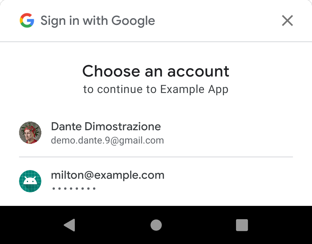 Interface do usuário de login com um toque