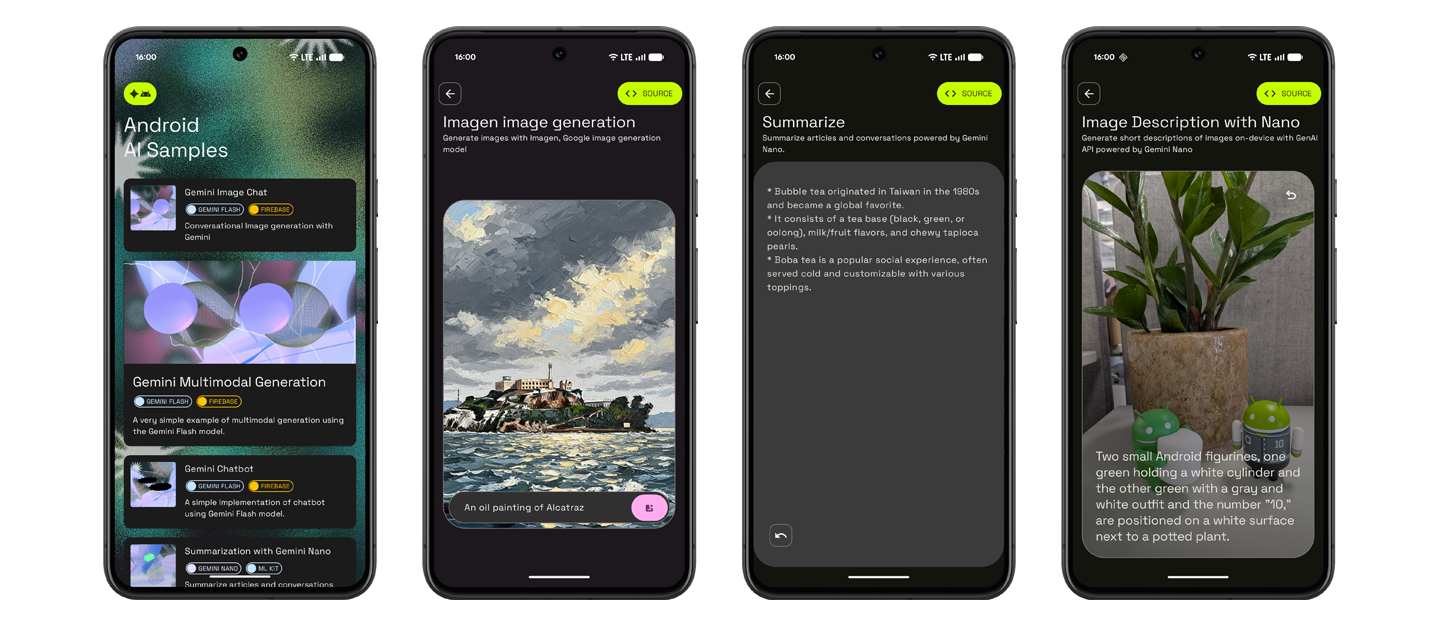 Android AI Sample Catalog screenshots