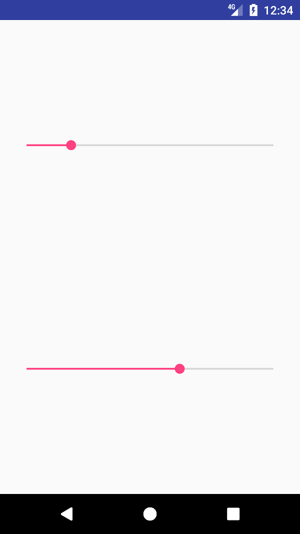 Screenshot of two Seek Bars in different positions