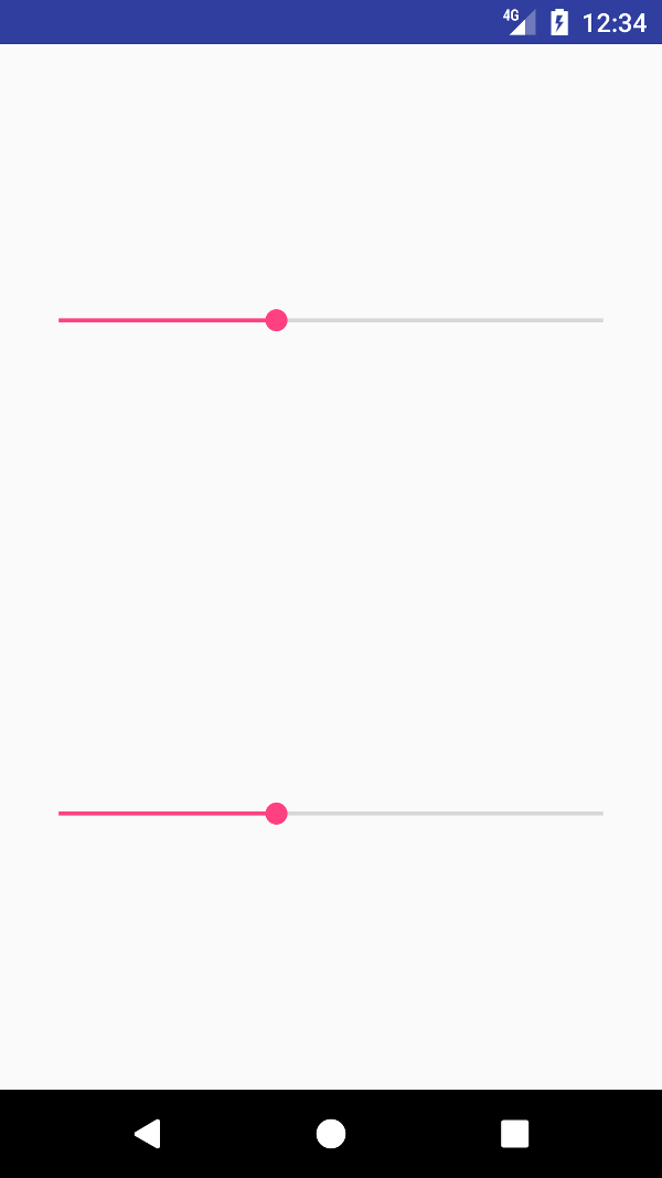 Screenshot of two Seek Bars with the same value