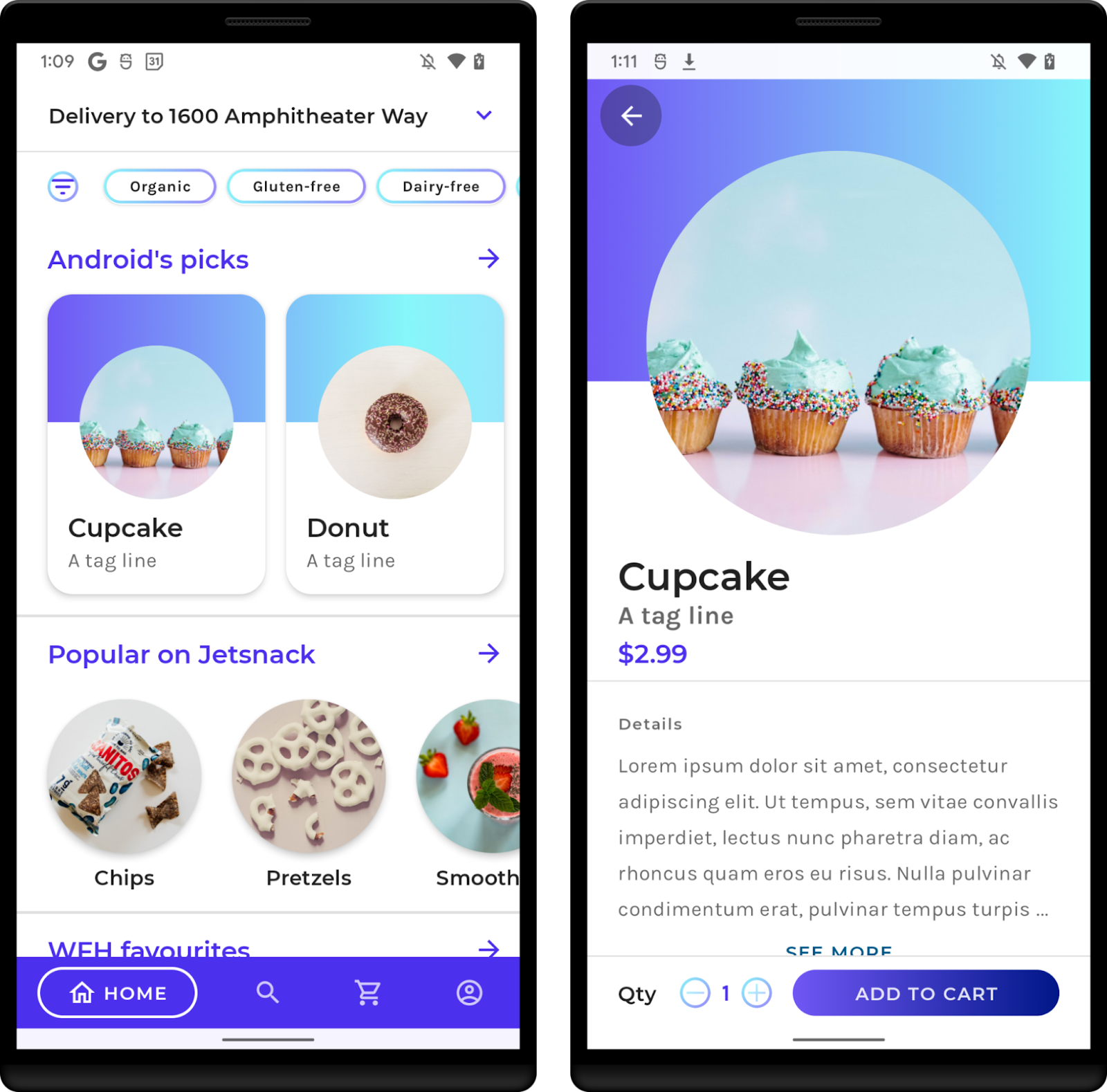 Captures d'écran de l'application exemple JetSnack a1f684feb2456079.png