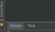 Dua tab di Android Studio: Design dan Text