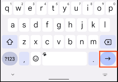 L'image représente l'icône Go (OK) permettant d'accéder à la cible du texte saisi.