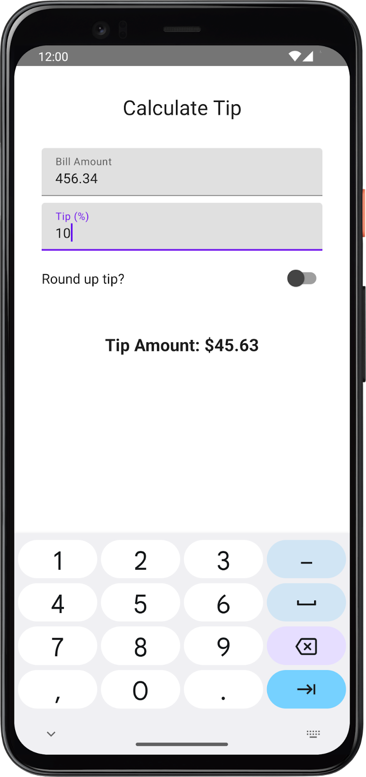 The images depicts the tip amount is not rounded up.