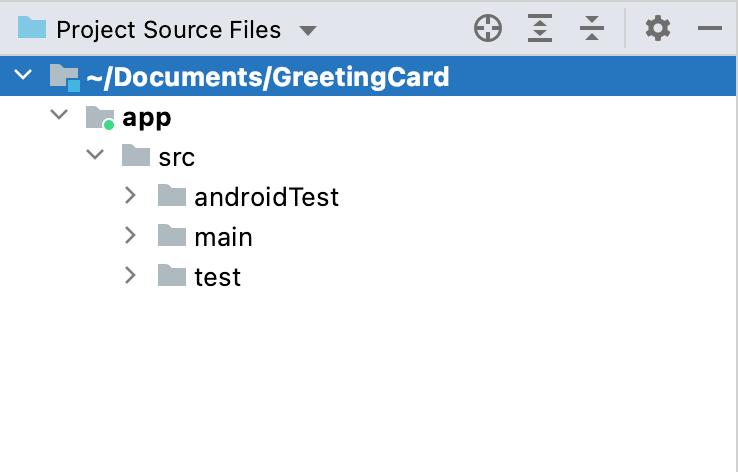 A imagem mostra a guia "Project" com o menu "Project Source Files" selecionado.