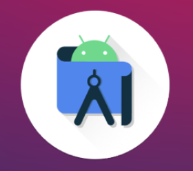 Gambar ini menampilkan logo untuk Android Studio.
