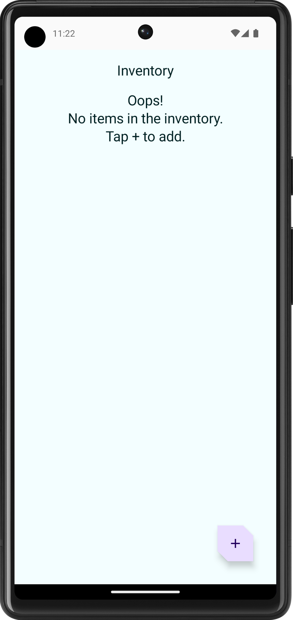 スマートフォンの画面に表示される空の在庫