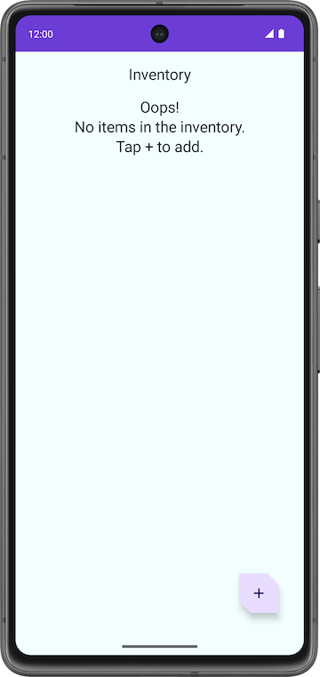 Phone screen empty inventory