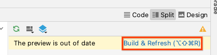 Mostrando a opção "Build & Refresh"