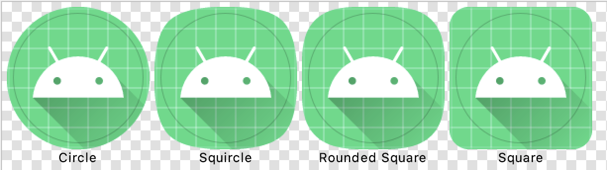 An image of the different app icon shapes