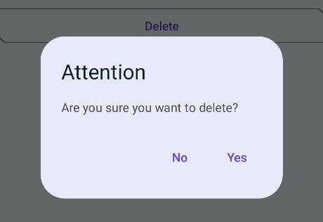 pop-up de confirmation de suppression d&#39;article