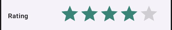 Rating bar with 4 out of 5 stars selected