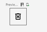 Android studio preview of the delete icon