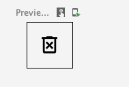 Android Studio 的「刪除」圖示可組合函式預覽畫面 Android Studio 的「刪除」圖示預覽畫面