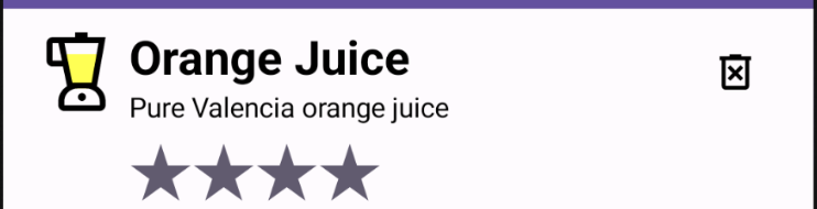 List item with juice details