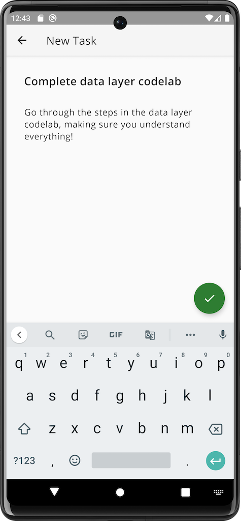 The app’s add task screen.