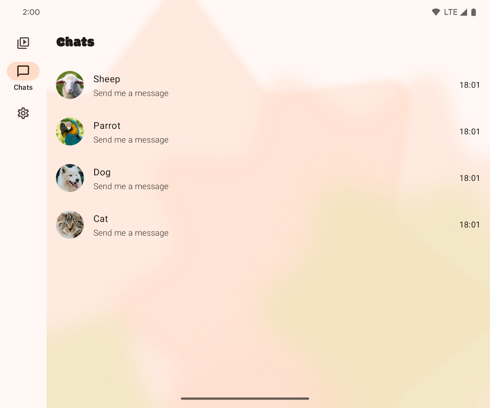 L'application SociaLite sur un appareil à grand écran.