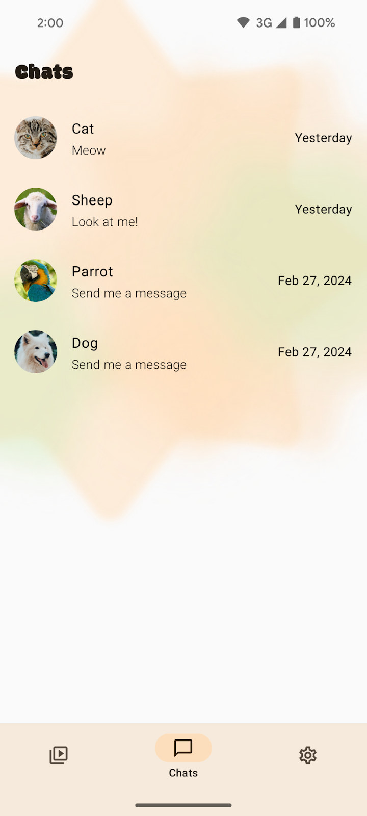 Dog conversation in gesture navigation.