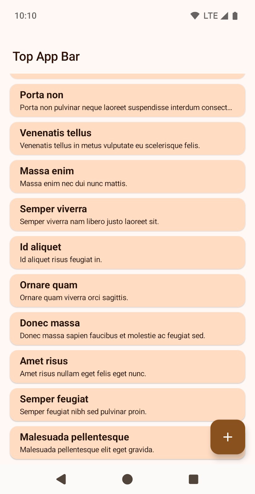 Aplikasi dengan item daftar terakhir yang tidak tertutup oleh navigasi tiga tombol.