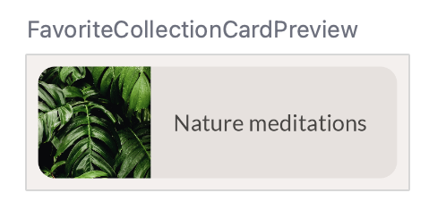 visualização do card "favorite collection"
