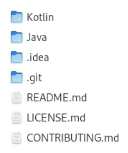 File list for the activity folder in the repo and zip file.