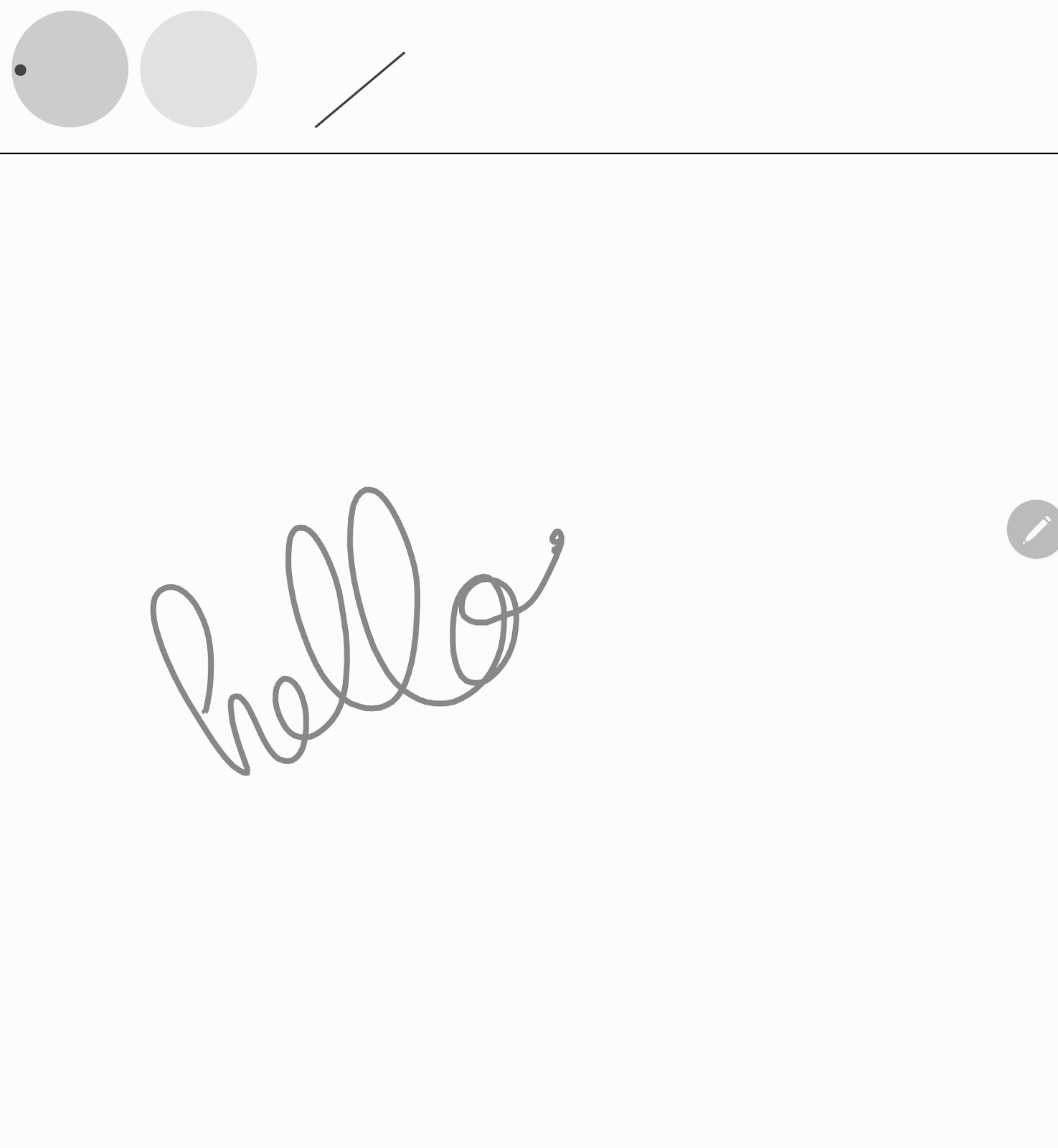 The visualized orientation, pressure, and tilt for the word 'hello' written with a stylus