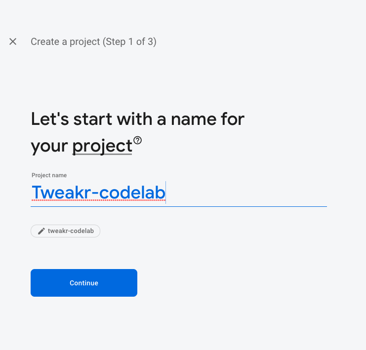 프로젝트 이름을 지정하는 것부터 시작한다는 내용의 스크린샷 cd5d93d8733c5730.png