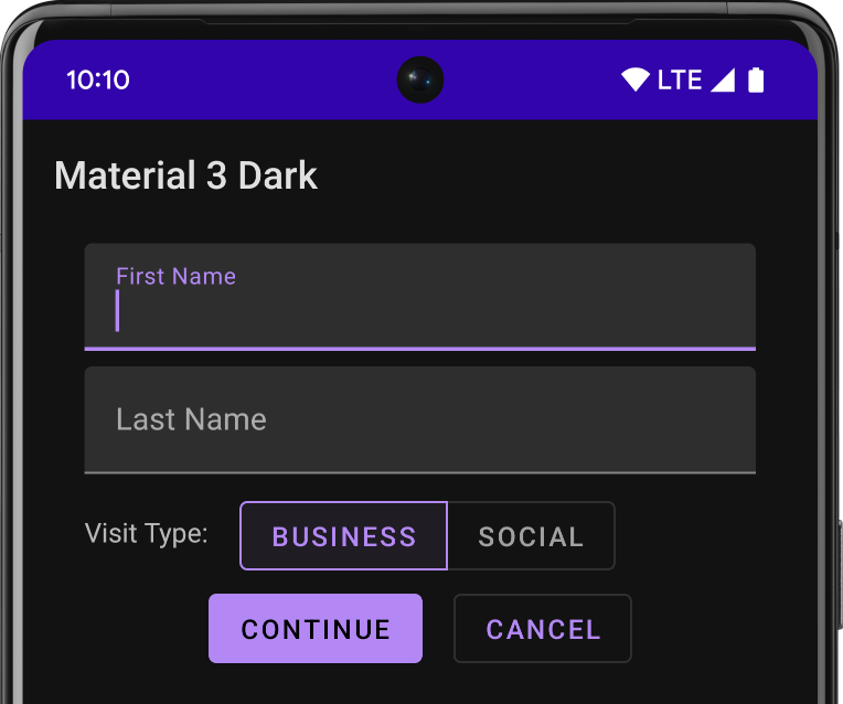 Material Design Signup Screen in Android Studio 