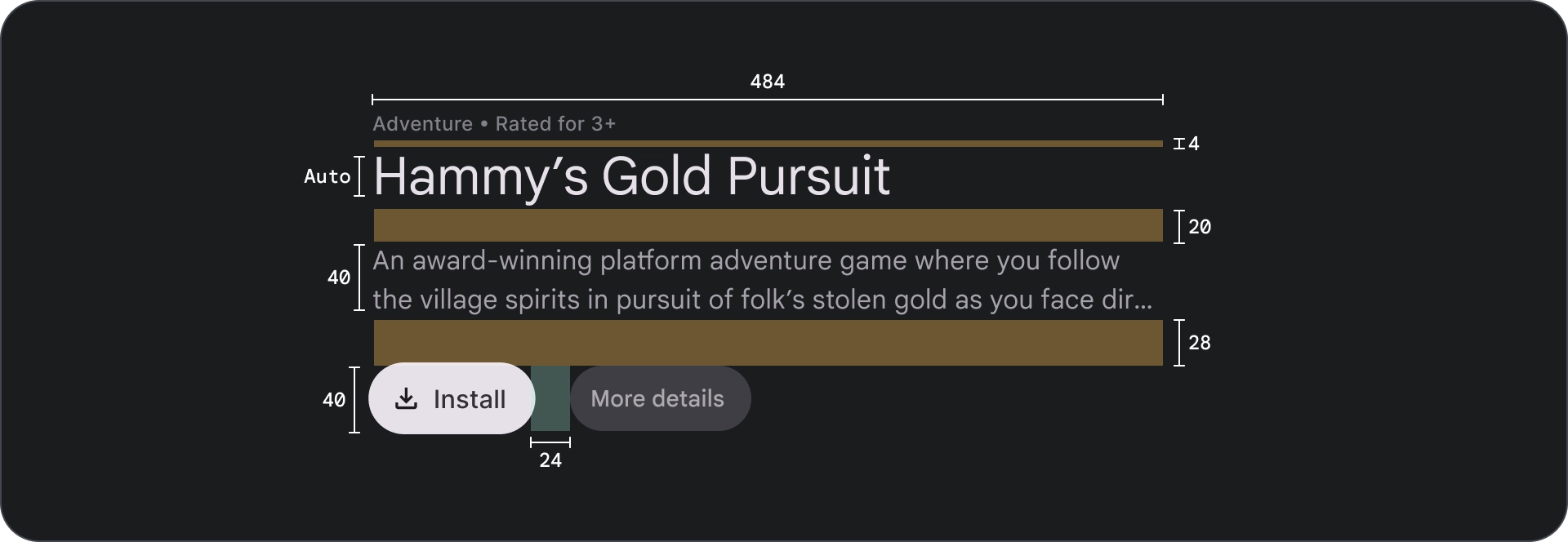 ข้อกำหนด Immersive ของบล็อกเนื้อหา