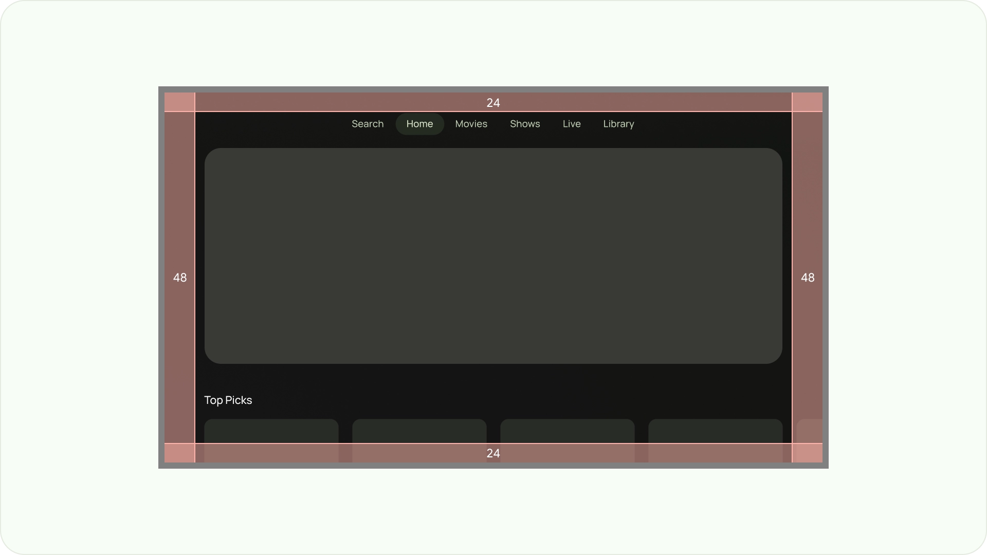 Margin overscan