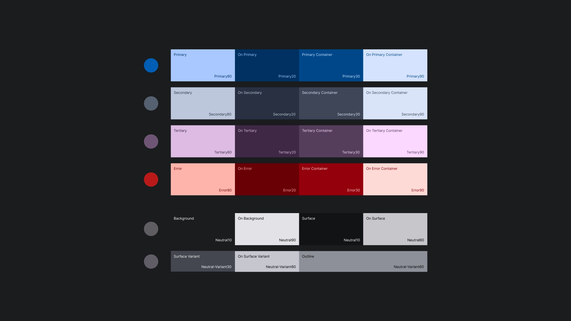 Palette de couleurs