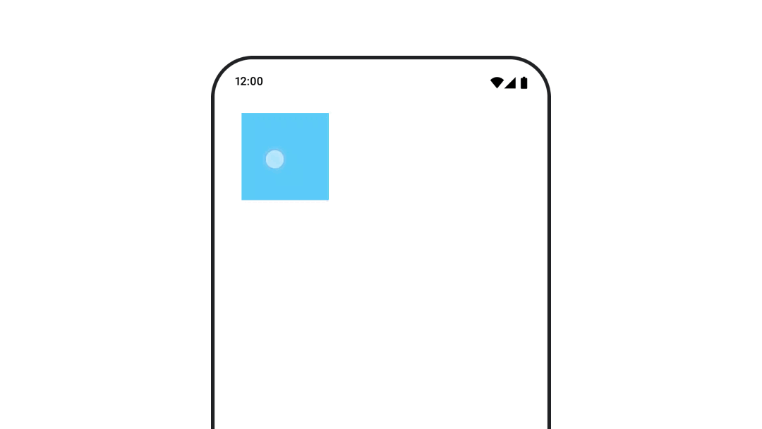 Composable สีเขียวเคลื่อนไหวลงและไปทางขวาอย่างราบรื่น