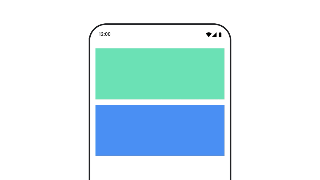Komponent w kolorze zielonym, który wyświetla się i ukrywa