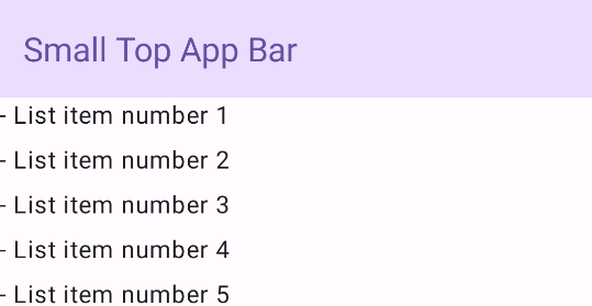 小さなトップ アプリバーの例。