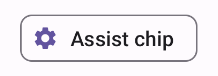 Ein einfacher Assist-Chip mit einem führenden Symbol und einer Textlabel.