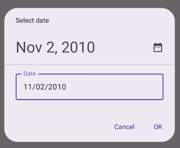 Modal date picker with input.