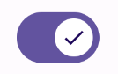 Ein Schalter, bei dem mithilfe des Parameters „thumbContent“ ein benutzerdefiniertes Symbol angezeigt wird, wenn ein Häkchen gesetzt ist.