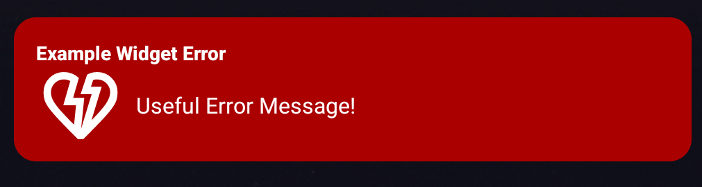 Enthält eine Überschrift und ein Textfeld zum Anzeigen einer Fehlermeldung