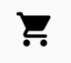 A simple line-art icon of a shopping cart with a handle, basket, and two wheels.