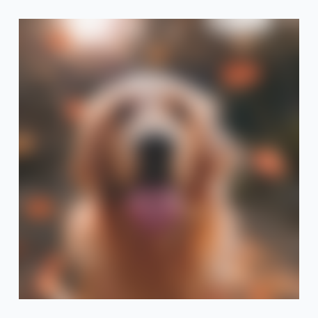 Uma imagem desfocada de um cachorro cortada em um limite retangular nítido.