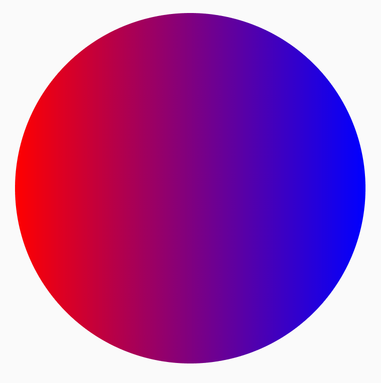 Kreis mit horizontalem Farbverlauf gezeichnet