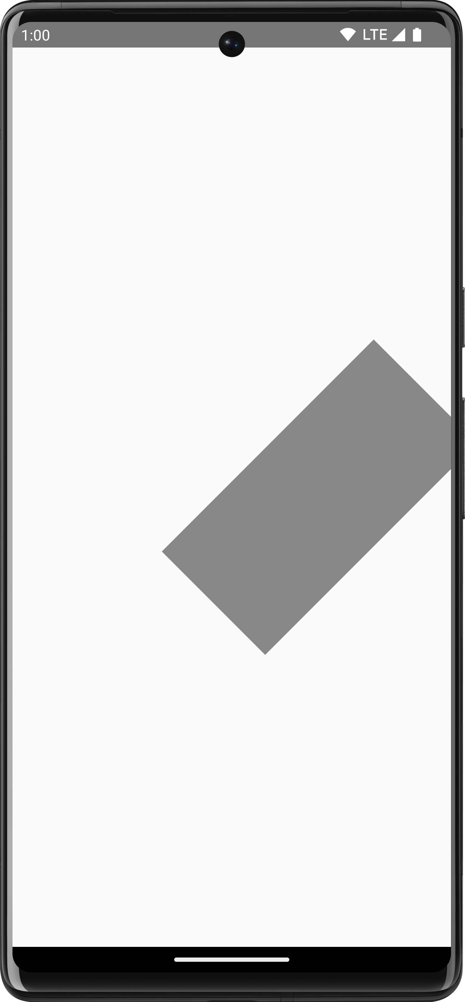Ekranın kenarına kaydırılmış, döndürülmüş dikdörtgenli bir telefon