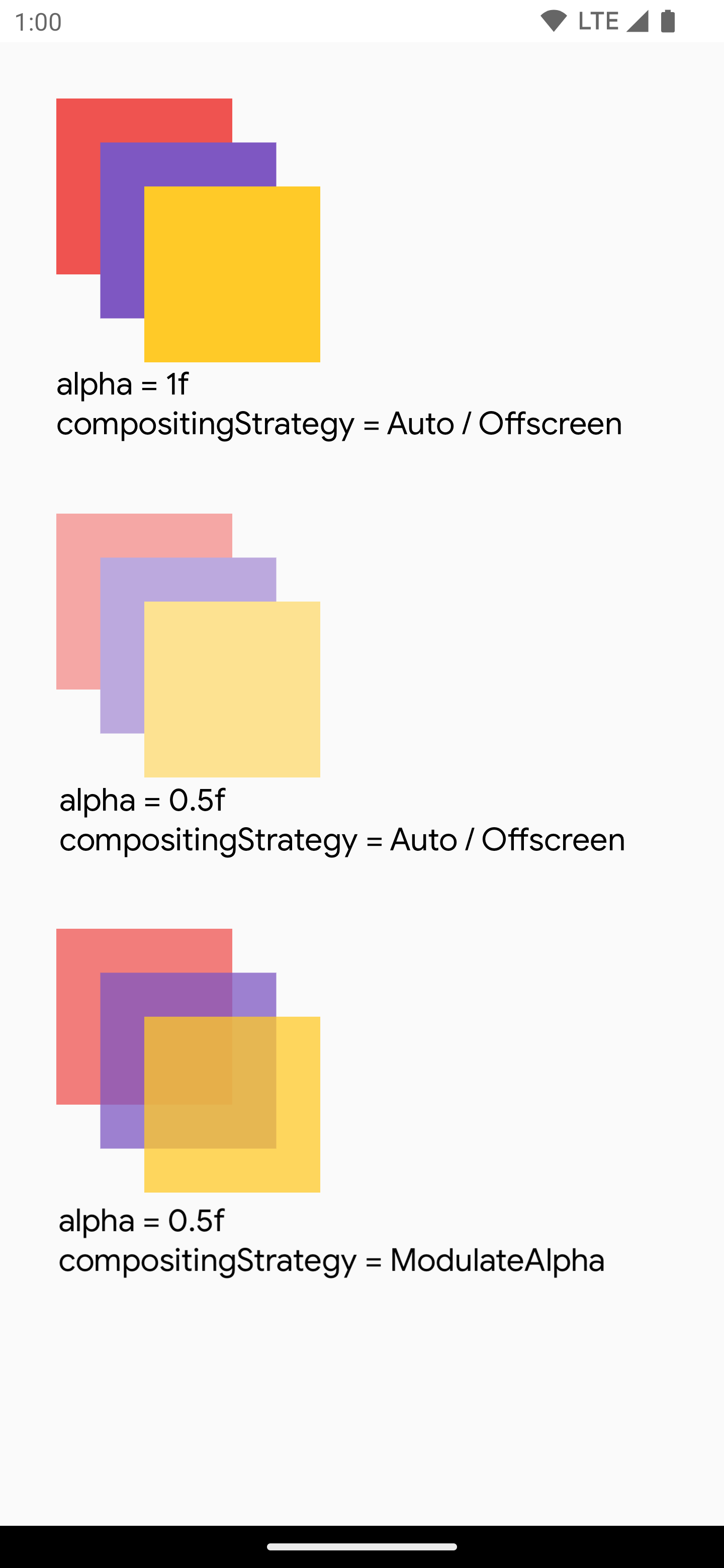 ModulateAlpha, हर ड्रॉ कमांड पर अल्फा सेट लागू करता है