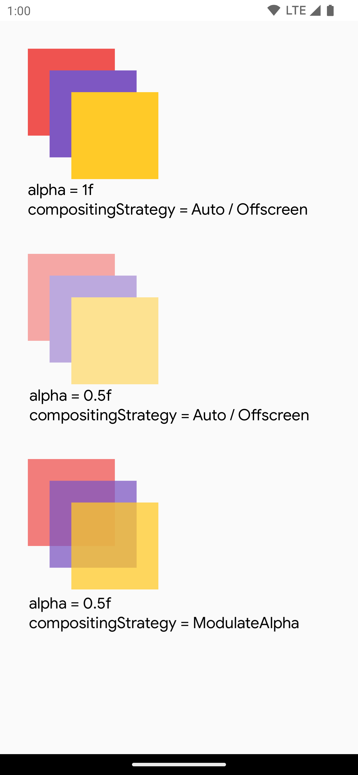 각각의 그리기 명령어에 알파 집합을 적용하는 ModulateAlpha