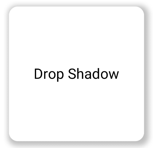 Drop shadow abu-abu yang dibuat di sekitar bentuk persegi panjang putih.