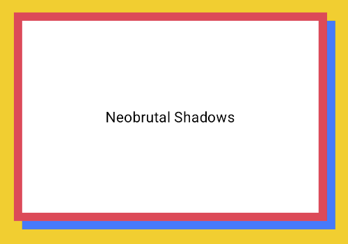 Uma borda vermelha ao redor de um retângulo branco com uma sombra azul em um fundo amarelo.