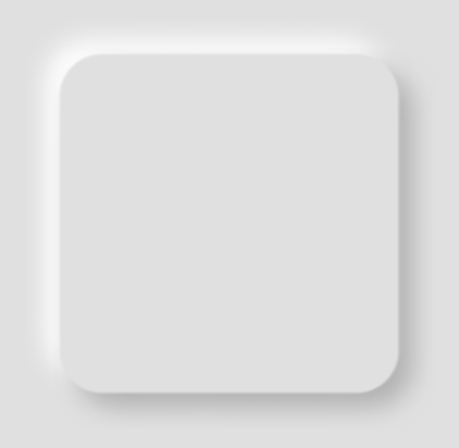 Uma forma retangular branca com um efeito neomórfico em um fundo branco.