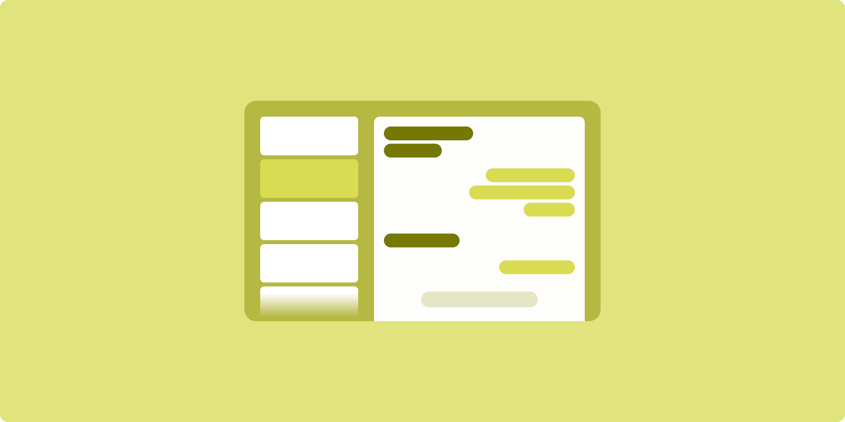 Wireframe del layout list-detail.
