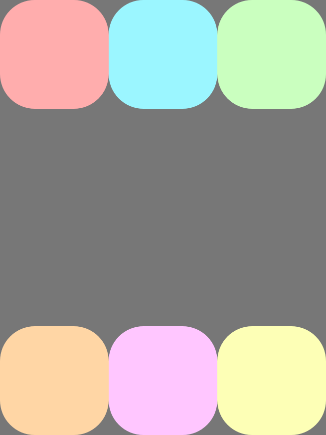 Multiple lines of items distributed along the cross axis with space between them.